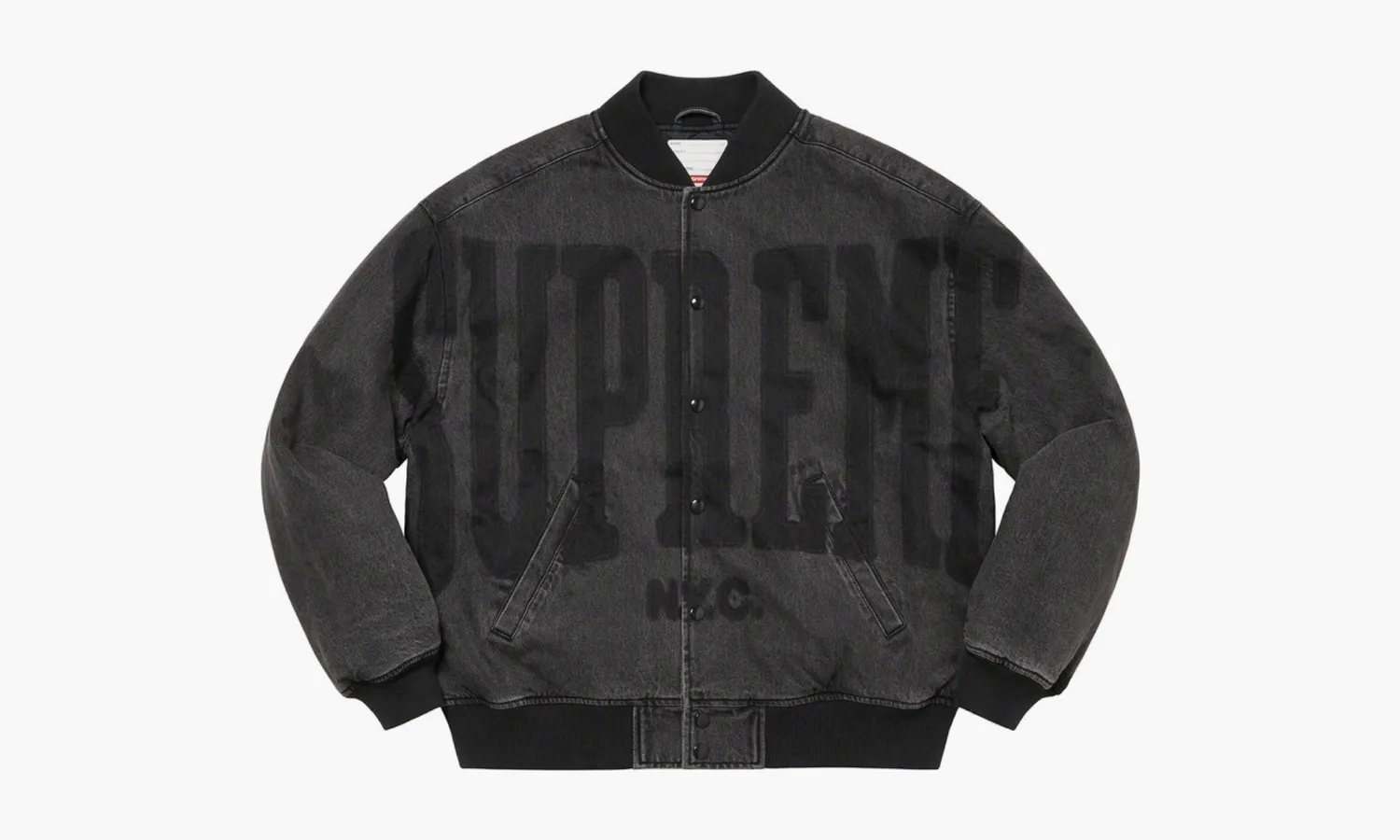 Supreme Washed Knockout Denim Varsity Jacket «Washed Black»