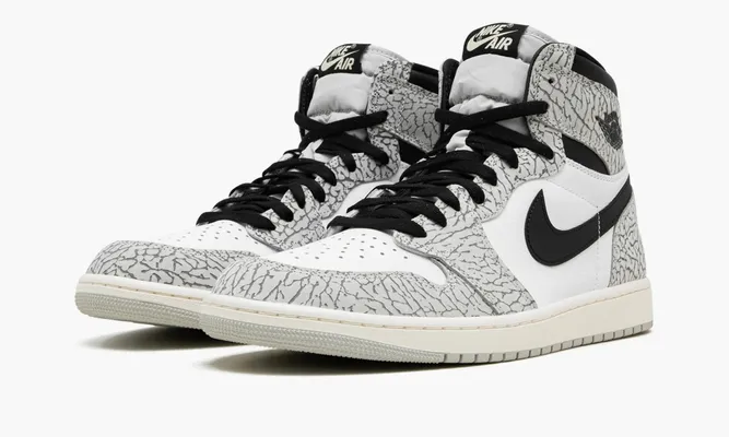 Кроссовки Air Jordan 1 Retro High OG «White Cement» серый,белый