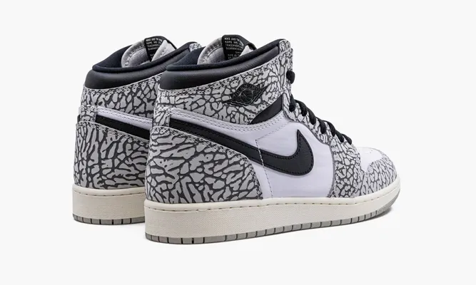 Кроссовки Air Jordan 1 High OG GS «White Cement» серый,белый