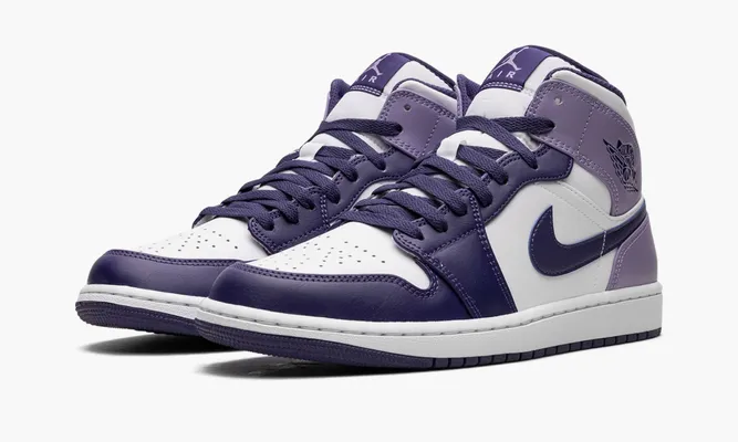 Кроссовки Air Jordan 1 Mid «Blueberry» фиолетовый