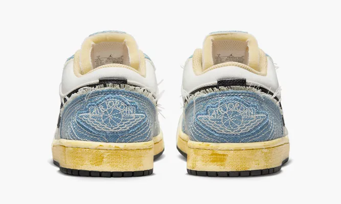 Кроссовки Air Jordan 1 Low SE Wrmk «Sashiko Denim» кремовый
