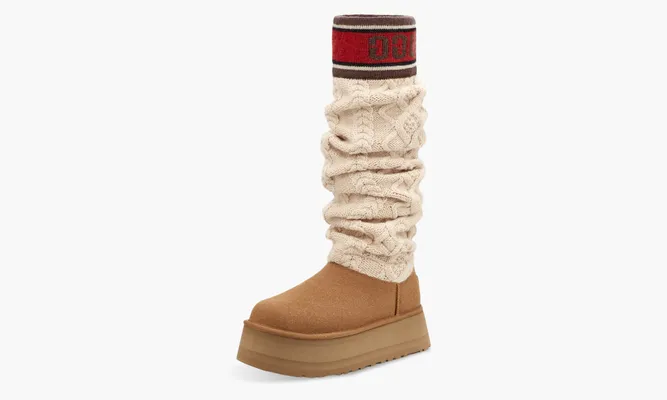 Обувь UGG Classic Sweater Letter Tall WMNS «Chestnut» коричневый