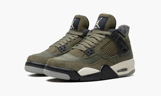 Кроссовки Air Jordan 4 Retro SE GS «Craft Medium Olive» зеленый