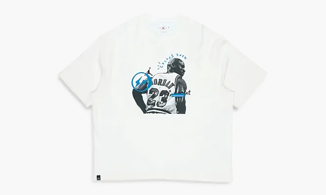 Одежда Travis Scott X Jordan X Fragment T-shirt «White» белый