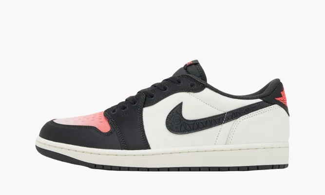 Кроссовки  Paris Saint-Germain x Air Jordan 1 Retro Low OG «Sail Pink Oxford» красный