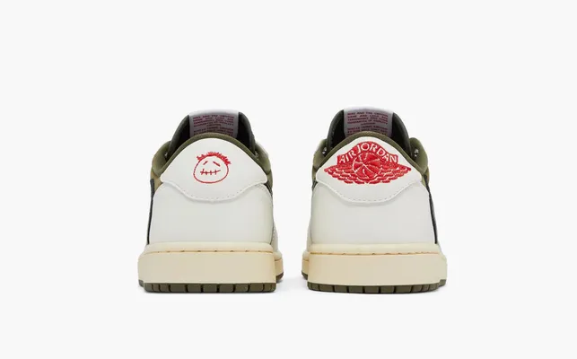 Кроссовки Travis Scott x Air Jordan 1 Low OG SP «Medium Olive» зеленый