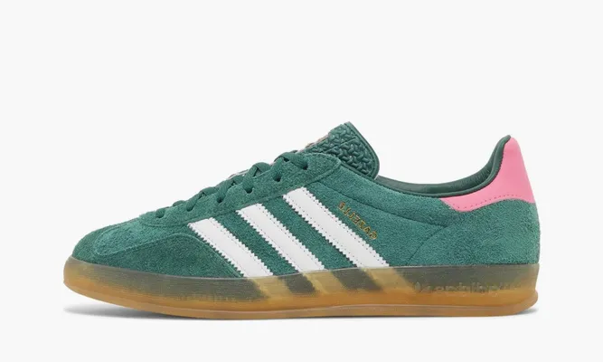 Кроссовки Adidas Wmns Gazelle Indoor «Collegiate Green Pink» зеленый