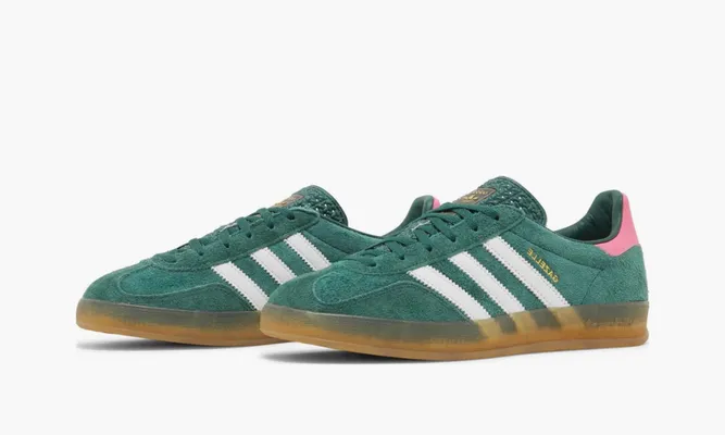 Кроссовки Adidas Wmns Gazelle Indoor «Collegiate Green Pink» зеленый