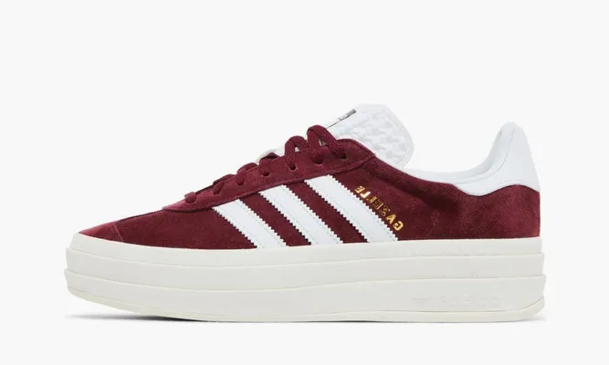 Кроссовки Adidas Wmns Gazelle Bold «Shadow Red White» бордовый