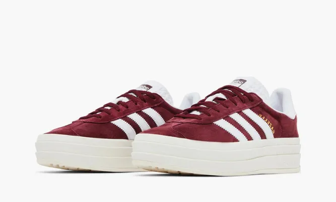 Кроссовки Adidas Wmns Gazelle Bold «Shadow Red White» бордовый