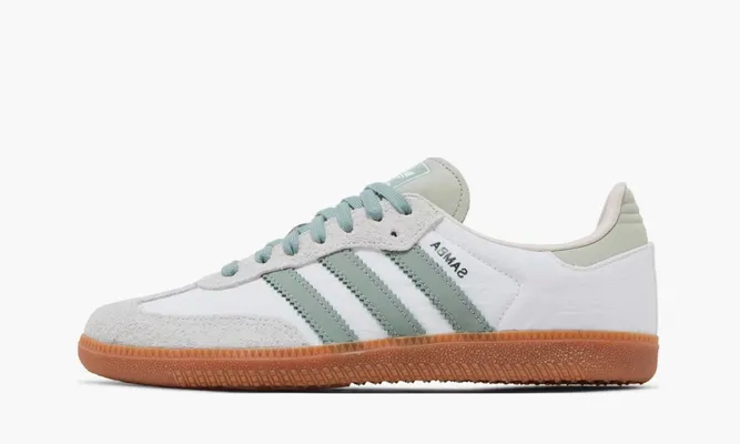 Кроссовки Adidas Wmns Samba OG «White Silver Green» серый