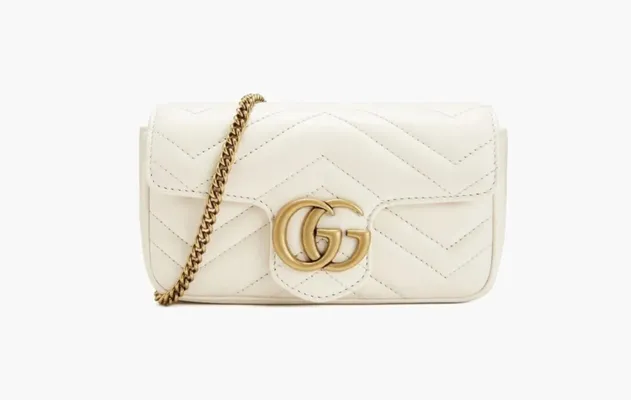 Сумки Gucci GG Marmont Matelasse Super Mini Bag «White» белый