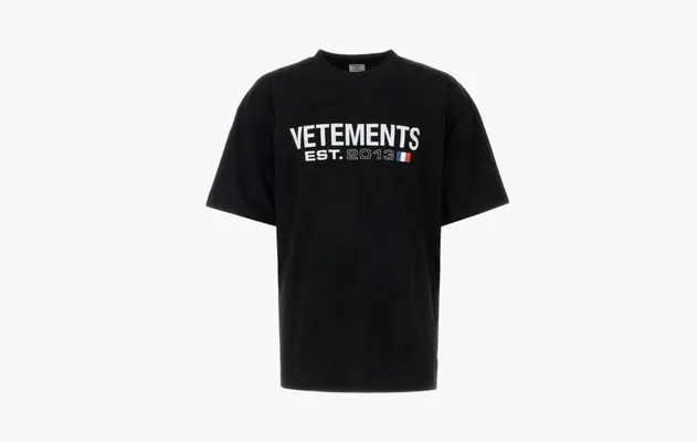 Одежда Vetements Flag Logo T-shirt «Black» черный