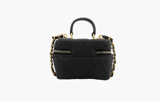 Сумки Chanel Small Vanity With Chain Leather Crossbody Bag «Black» черный