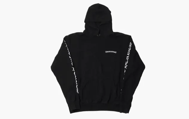 Одежда Chrome Hearts Script Logo Hooded Sweatshirt «Black» черный