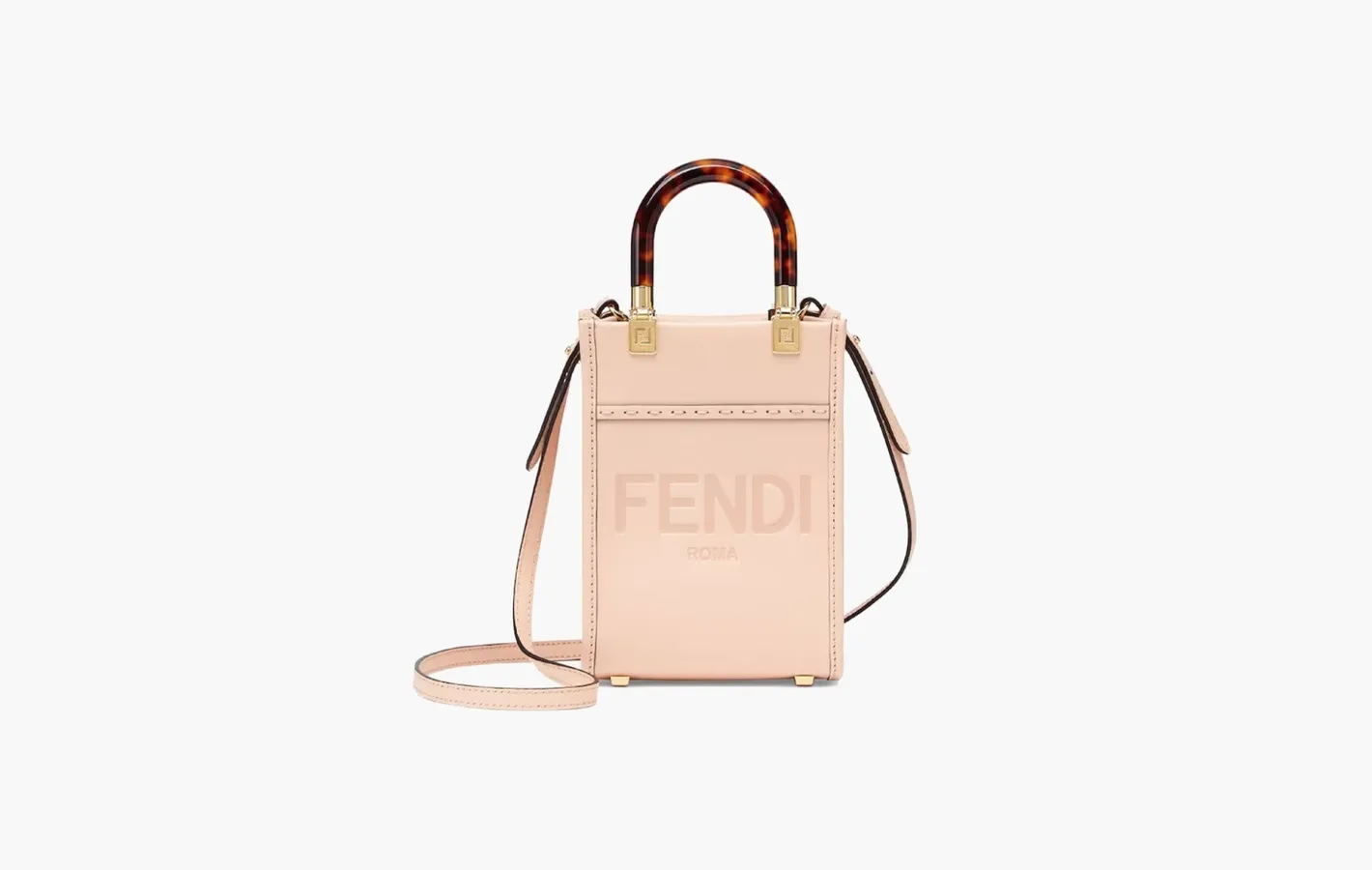 Fendi Sunshine Mini Leather Shopper Bag «Light Pink»
