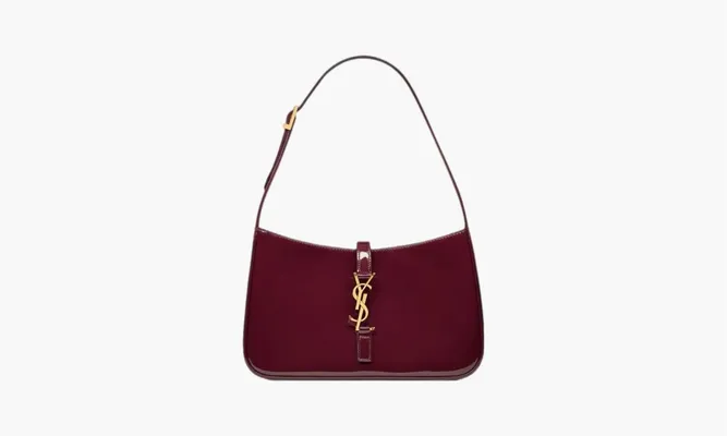 Сумки Saint Laurent Le 5 À 7 Mini Patent Leather Shoulder Bag «Dark Red Wine» бордовый