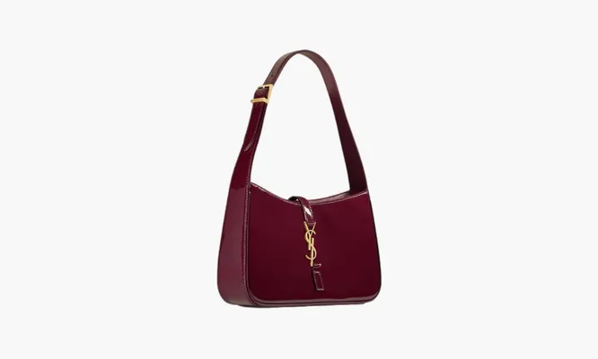 Сумки Saint Laurent Le 5 À 7 Mini Patent Leather Shoulder Bag «Dark Red Wine» бордовый