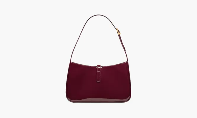 Сумки Saint Laurent Le 5 À 7 Mini Patent Leather Shoulder Bag «Dark Red Wine» бордовый