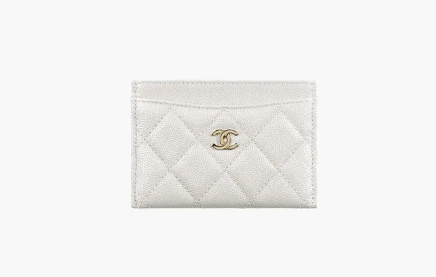 Аксессуары Chanel СС Mini Logo Calfskin Leather Cardholder «White» белый