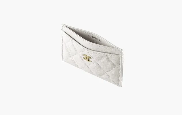 Аксессуары Chanel СС Mini Logo Calfskin Leather Cardholder «White» белый