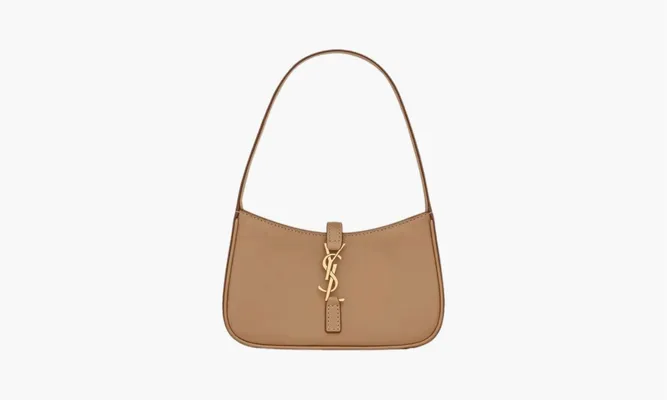 Сумки Saint Laurent Le 5 À 7 Mini Smooth Leather Hobo Bag «Brown» коричневый