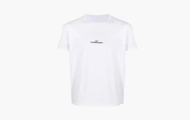 Одежда Maison Margiela Logo-embroidered Cotton T-shirt «White» белый