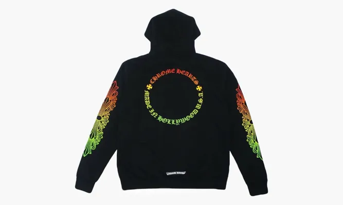 Одежда Chrome Hearts Floral Sleeve Gradient Made In Hollywood Hoodie «Black / Gradient» черный