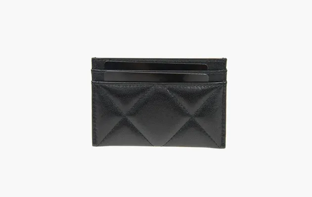Аксессуары Chanel СС Logo Calfskin Leather Cardholder «Black» черный