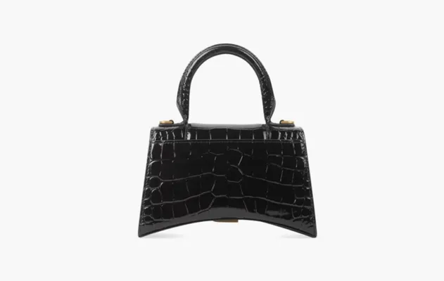 Сумки Balenciaga Hourglass Crocodile Embossed Xs Handbag «Black» черный