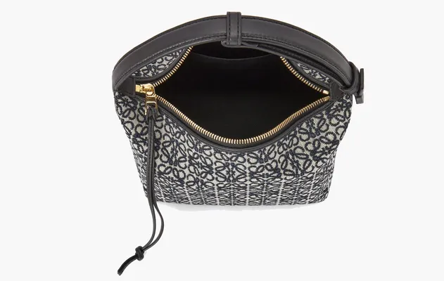 Сумки Loewe Cubi Anagram Jacquard Bag «Navy / Black» серый