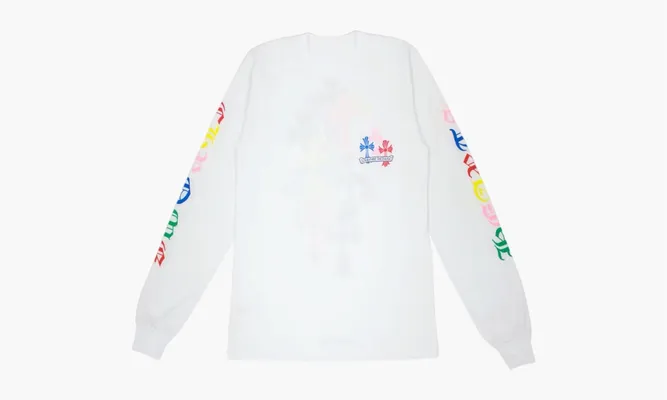 Одежда Chrome Hearts Multi Color Cross Cemetery L/S T-shirt «White» белый