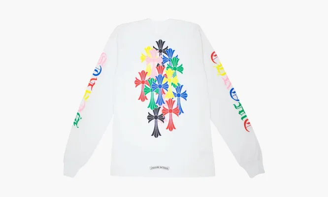 Одежда Chrome Hearts Multi Color Cross Cemetery L/S T-shirt «White» белый