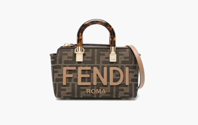 Сумки Fendi By The Way FF Jacqard Mini Canvas Tote Bag «Brown» коричневый