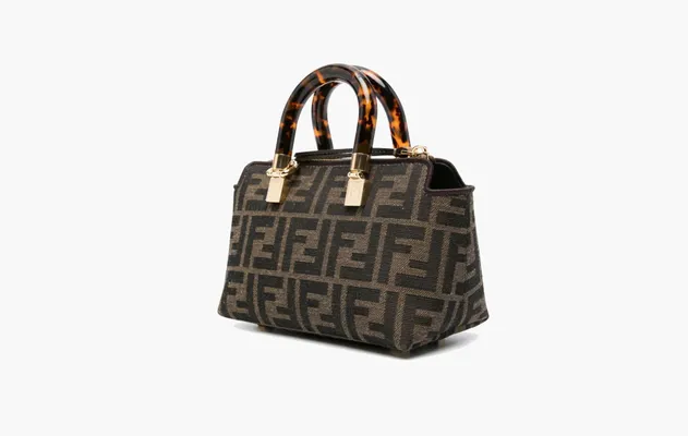 Сумки Fendi By The Way FF Jacqard Mini Canvas Tote Bag «Brown» коричневый