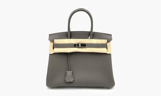 Сумки Hermes Birkin 30' PHW Togo Leather Bag «Meyer» серый