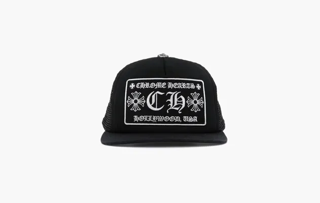 Аксессуары Chrome Hearts CH Hollywood Trucker Hat «Black/Black» черный