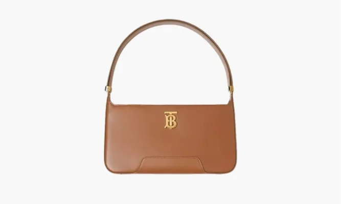 Сумки Burberry Leather TB Shoulder Bag «Brown» коричневый
