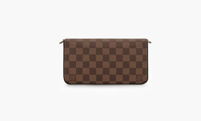Сумки Louis Vuitton Pochette Felicie Damier Ebene «Cerise Red Lining» коричневый