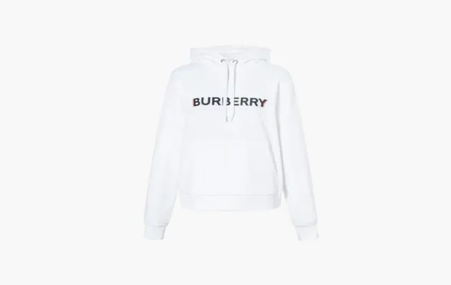 Одежда Burberry Letter Print Hooded Long Sleeve Sweatshirt «White» белый