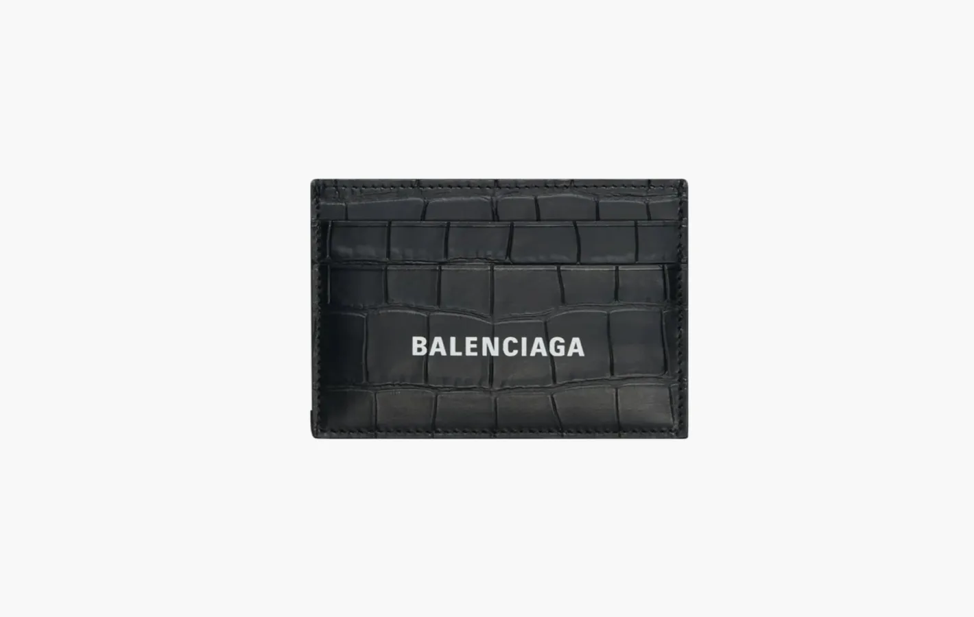 Balenciaga Crocodile Embossed Card Holder «Black»