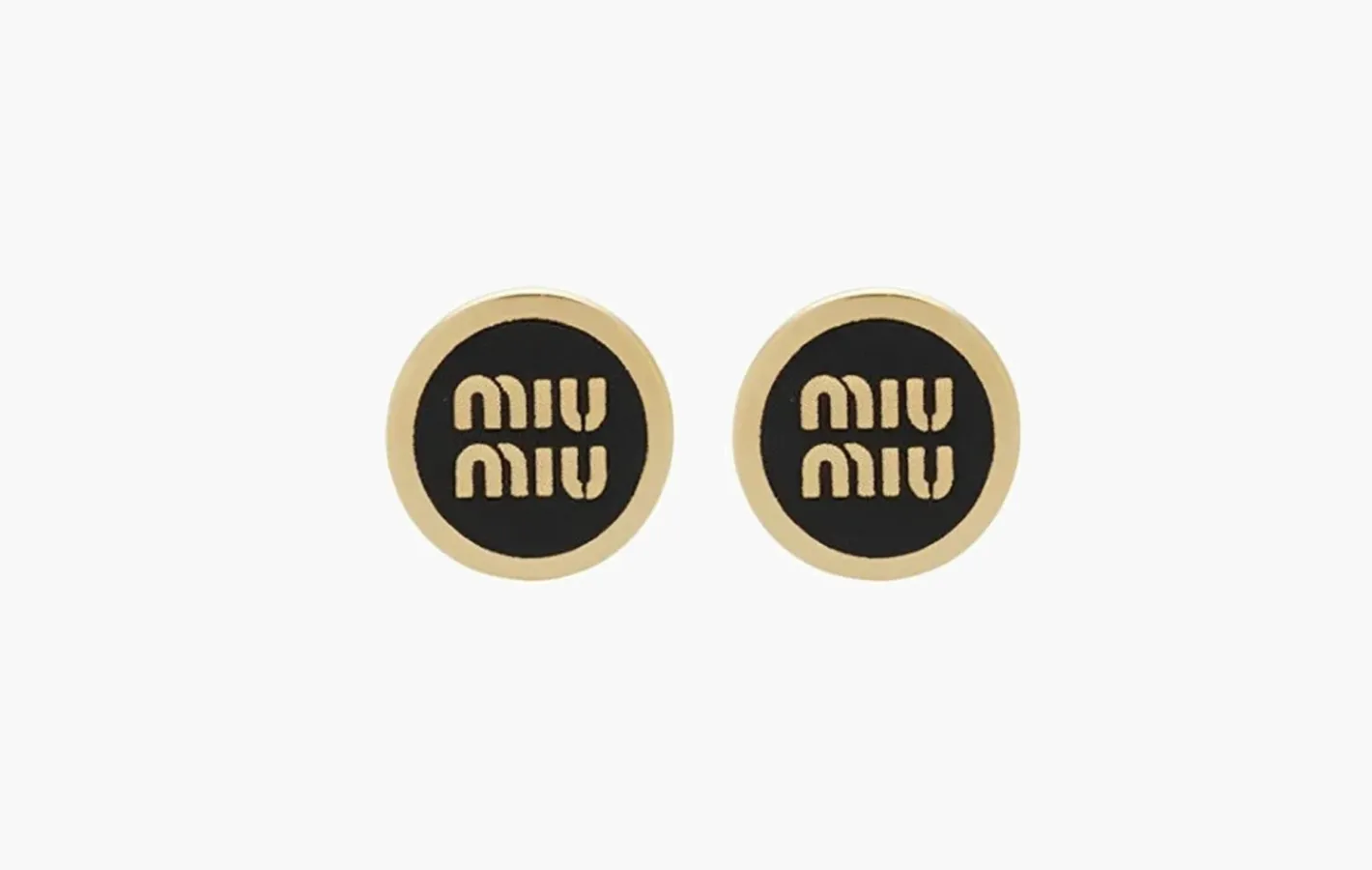 Miu Miu Enameled Metal Earrings «Black»