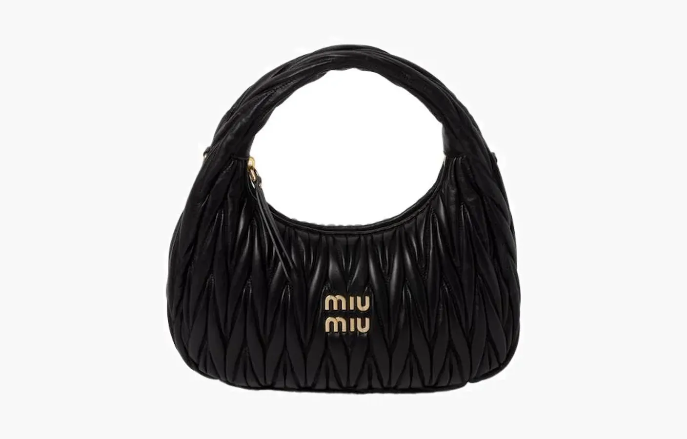 Miu Miu Wander Matelasse Nappa Leather Mini Hobo Bag «Black»