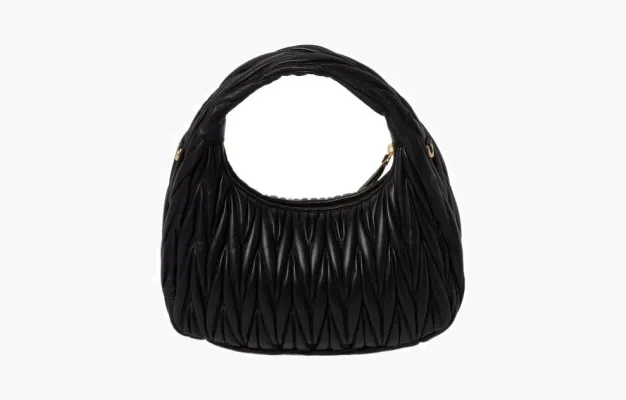 Сумки Miu Miu Wander Matelasse Nappa Leather Mini Hobo Bag «Black» черный