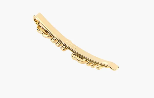 Аксессуары Miu Miu Enameled Metal Hair Clip «Pink» золотой