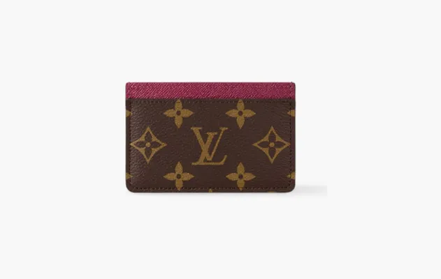 Аксессуары Louis Vuitton Monogram Simple Canvas Card Case «Fuchsia» коричневый