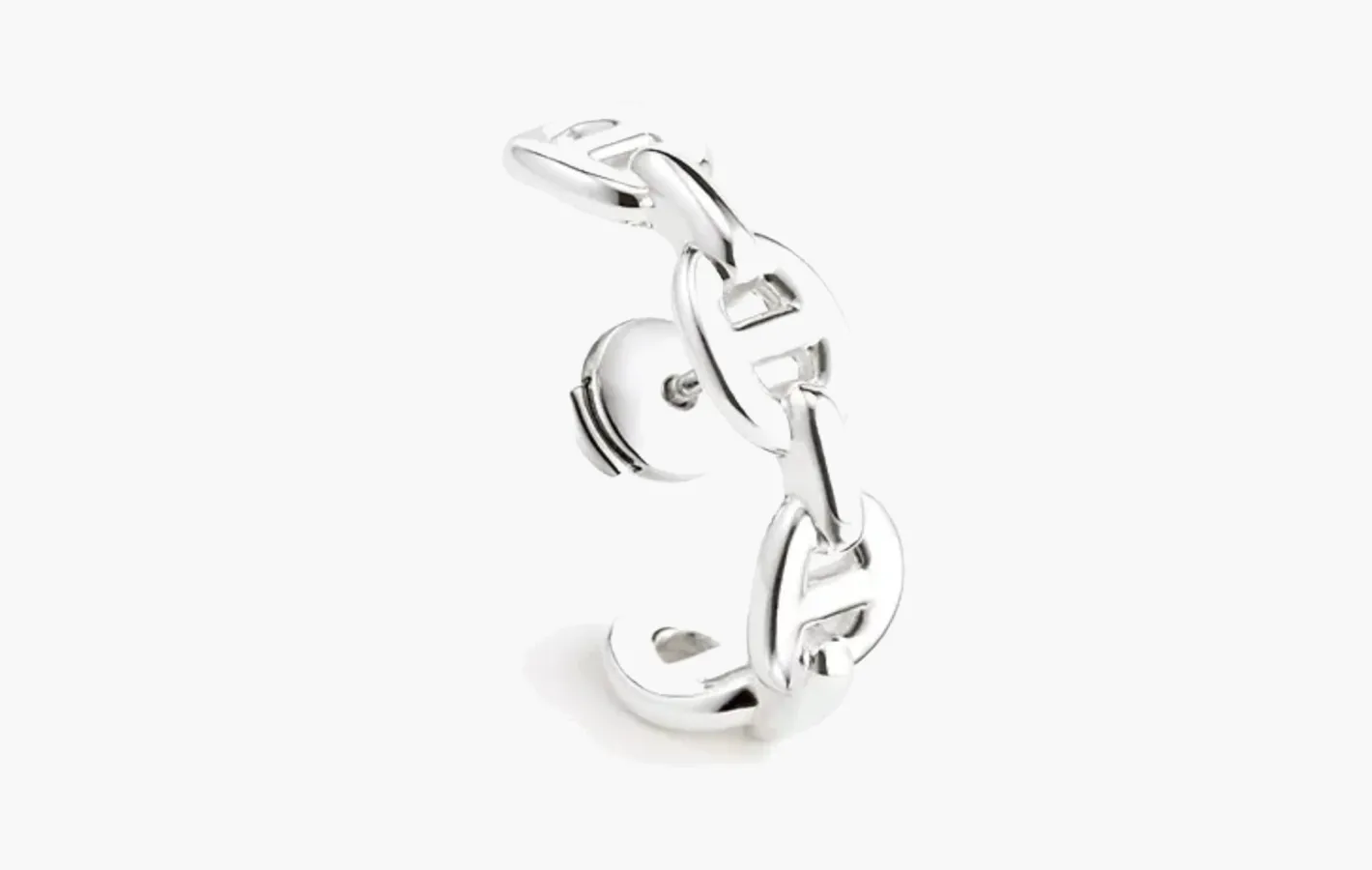 Hermes Single Chaine D'Ancre Enchainee Ear Climber Earring «Sterling Silver»