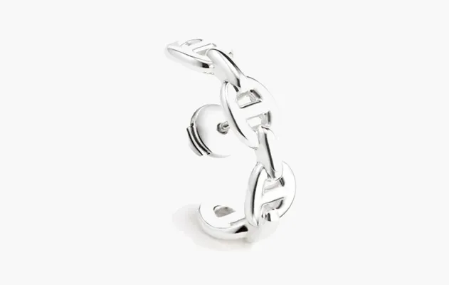 Аксессуары Hermes Single Chaine D'Ancre Enchainee Ear Climber Earring «Sterling Silver» серебряный