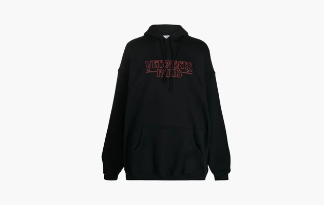 Одежда Vetements Paris Hoodie «Black» Чёрный