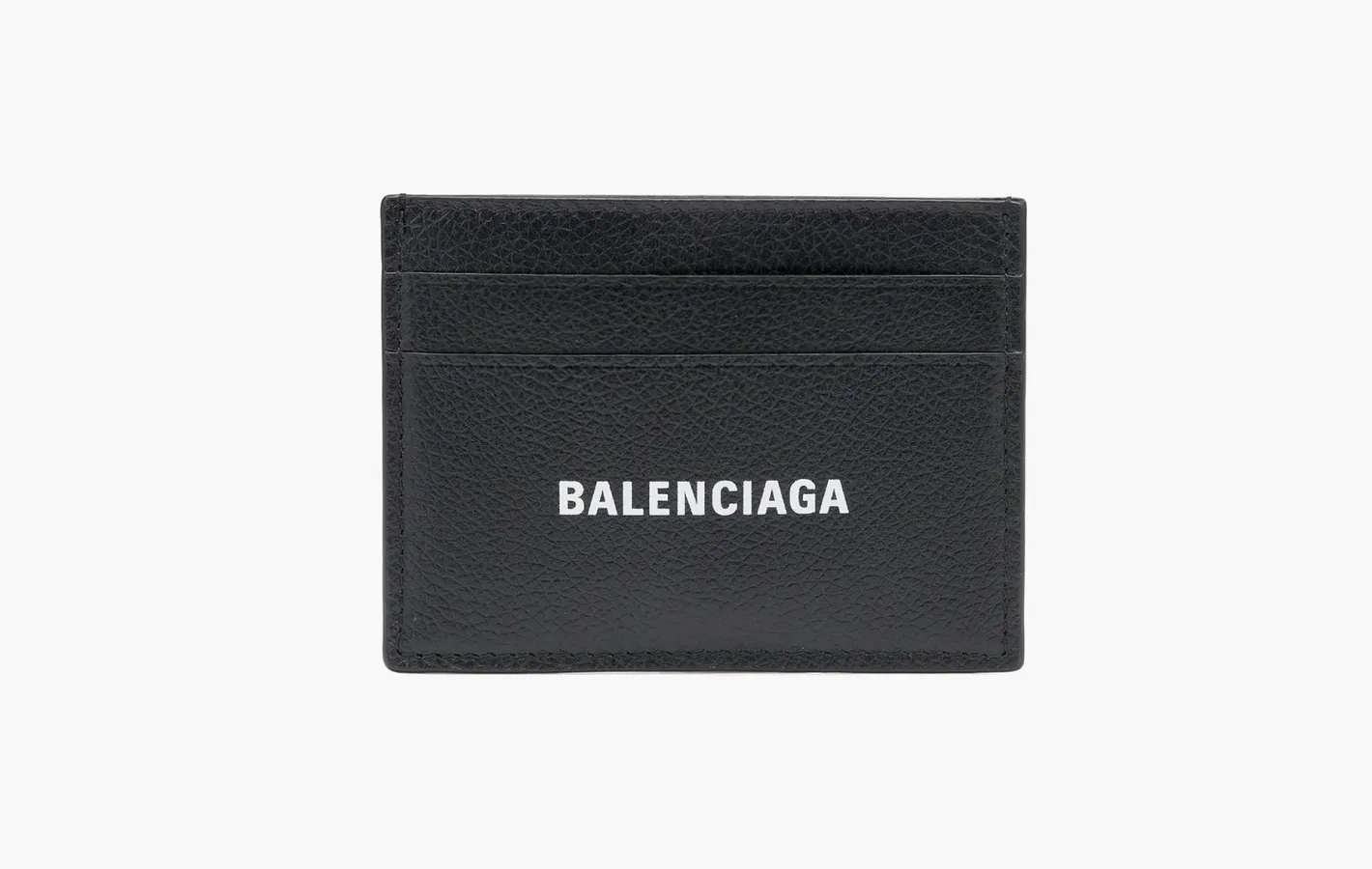 Balenciaga Logo Calfkin Leather Cardholder «Black»